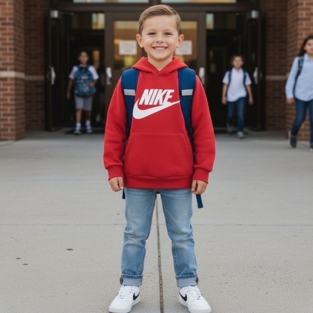 Kids 4-7 Nike Club Fleece Hoodie Red size 5-6 years old